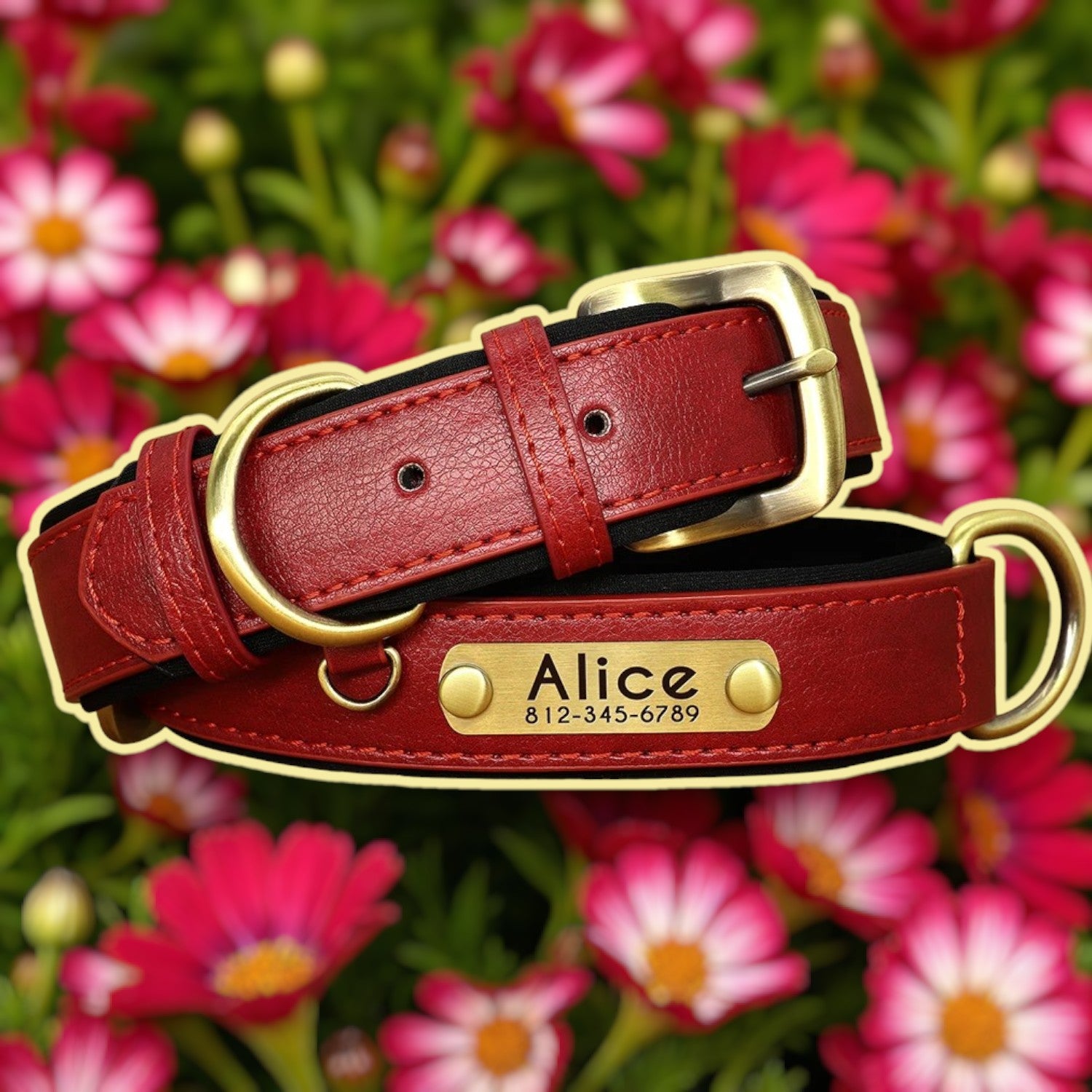 Collier personnalisable cuir chien